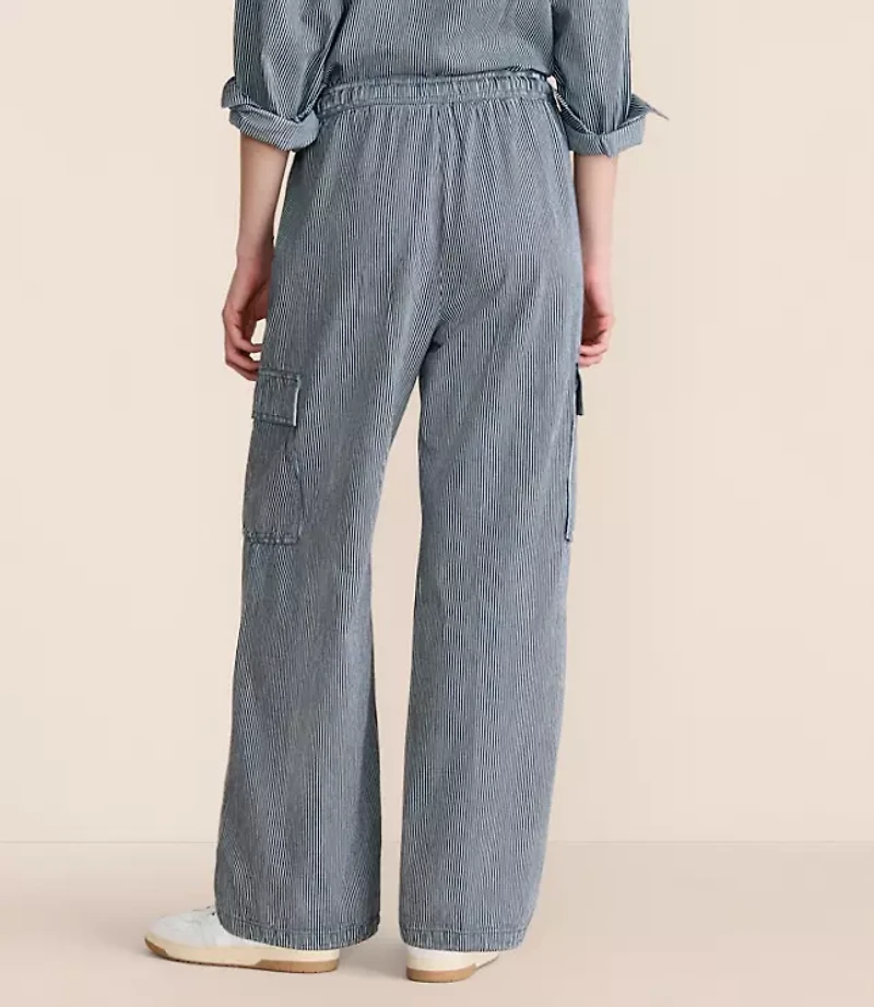 Petite Lou & Grey Striped Parachute Pants