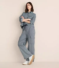 Petite Lou & Grey Striped Parachute Pants