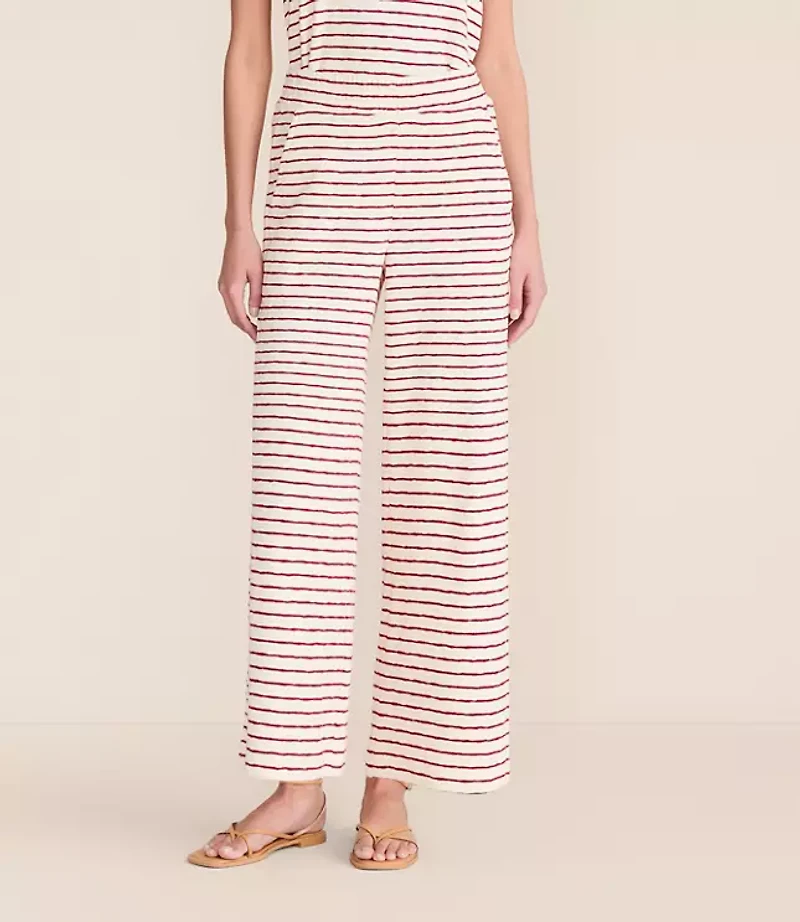 Petite Lou & Grey Striped Wide Leg Crop Pants