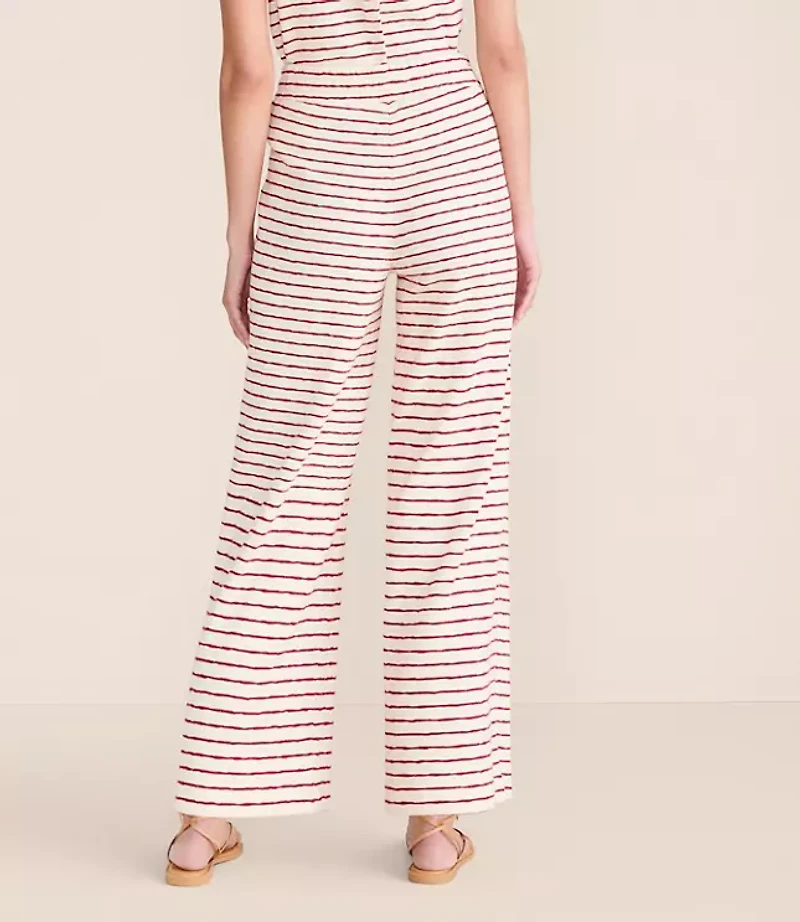 Petite Lou & Grey Striped Wide Leg Crop Pants