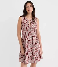 Tiled Pintucked Bow Mini Pocket Dress