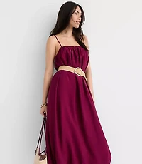 Strappy Bubble Midi Pocket Dress