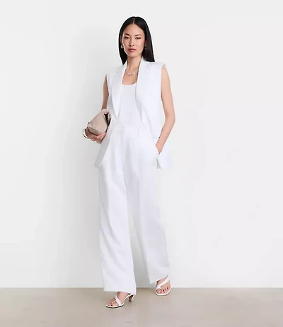 Petite LOFT Versa Luxe Lyocell Linen Sleeveless Blazer