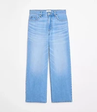 Rivete Tall Curvy High Rise Wide Leg Crop Jeans Bright Medium Stonewash