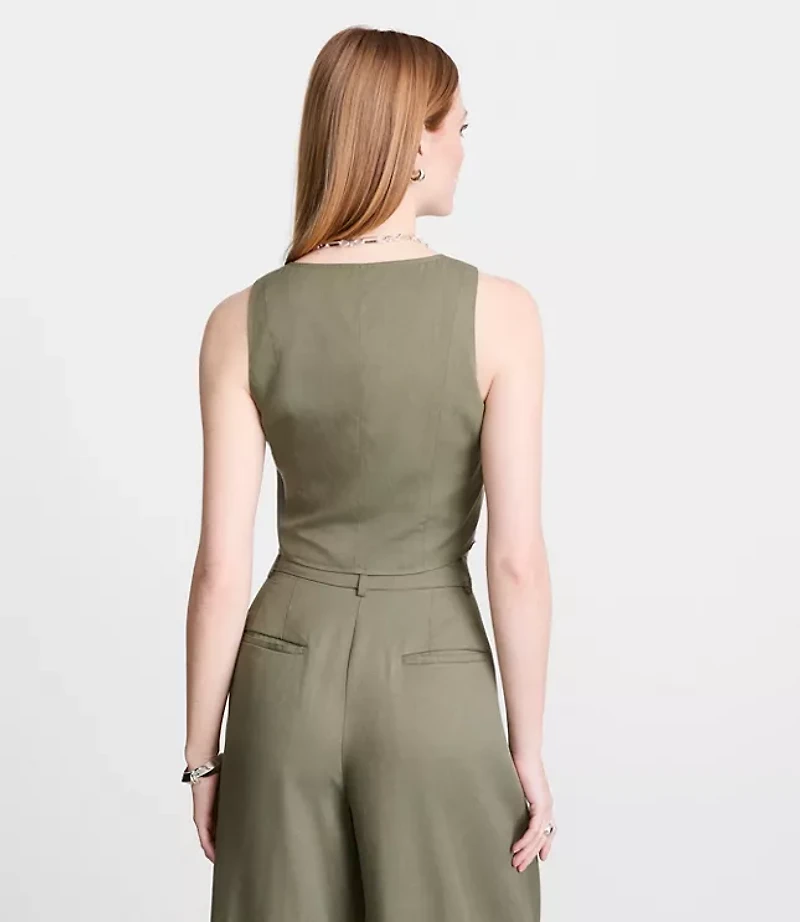 Petite LOFT Versa Pure Spun Square Neck Crop Top