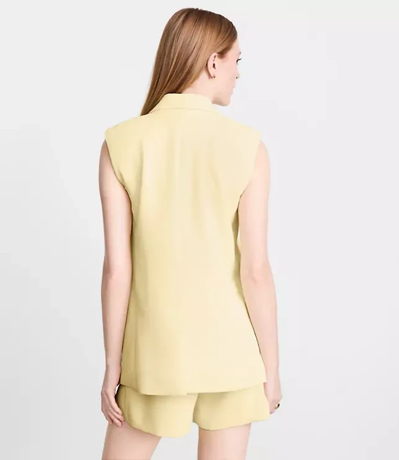 Petite LOFT Versa Crepe Drape Sleeveless Blazer