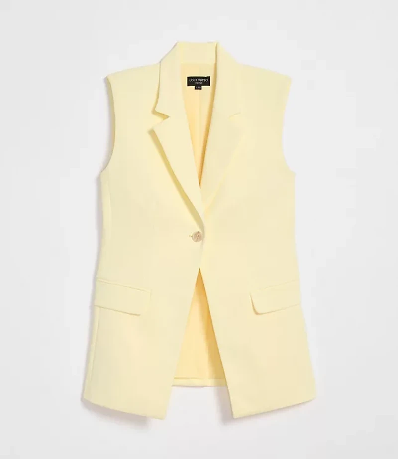 Petite LOFT Versa Crepe Drape Sleeveless Blazer