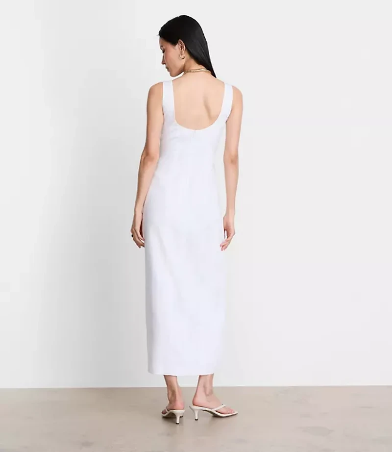 Petite LOFT Versa Luxe Lyocell Linen Midi Dress