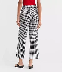 Curvy Palmer Wide Leg Crop Pants Gingham Cotton Linen