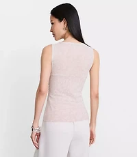 Petite LOFT Versa Animal Print Mesh Ruched Top