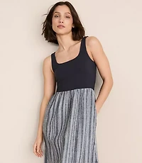 Petite Lou & Grey Square Neck Mixed Media Maxi Pocket Dress