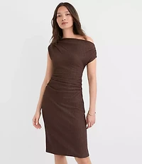 Stitchy Asymmetrical Ruched Mini Dress