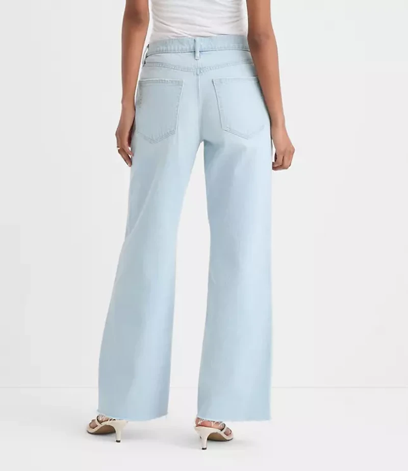 Rivete Tall Curvy Fresh Cut Mid Rise Wide Leg Jeans Wave Wash