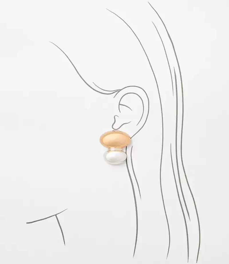 Oval Mixed Metal Drop Earrings