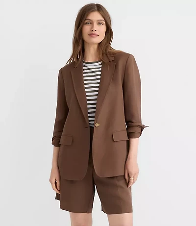 Oversized Linen Blend Modern Blazer