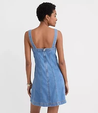 Petite Seamed Denim Mini Dress Medium Blue