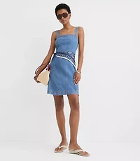 Petite Seamed Denim Mini Dress Medium Blue