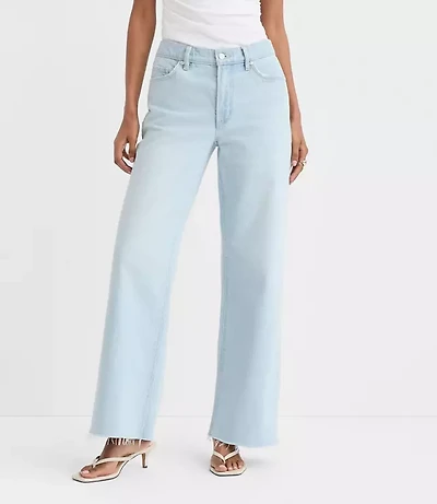 Rivete Curvy Fresh Cut Mid Rise Wide Leg Jeans Wave Wash
