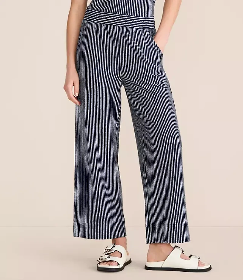 Lou & Grey Striped Wide Leg Crop Pants