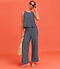 Lou & Grey Striped Wide Leg Crop Pants