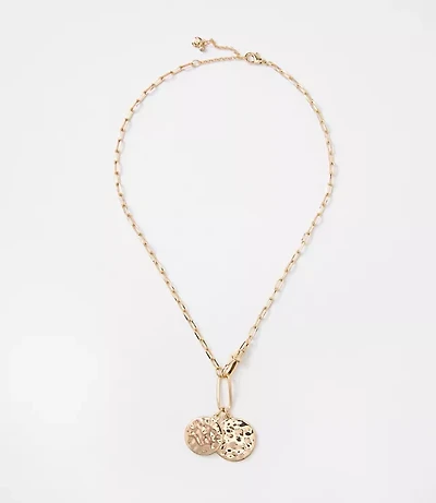 Hammered Coin Charm Necklace