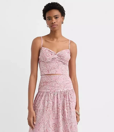 Petite Floral Poplin Twist Cami