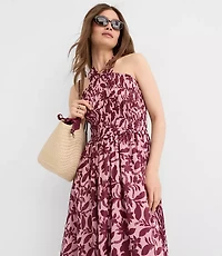 Hibiscus Smocked Maxi Halter Dress