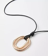 Circle Pendant Cord Necklace