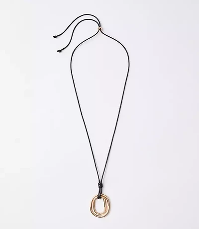 Circle Pendant Cord Necklace