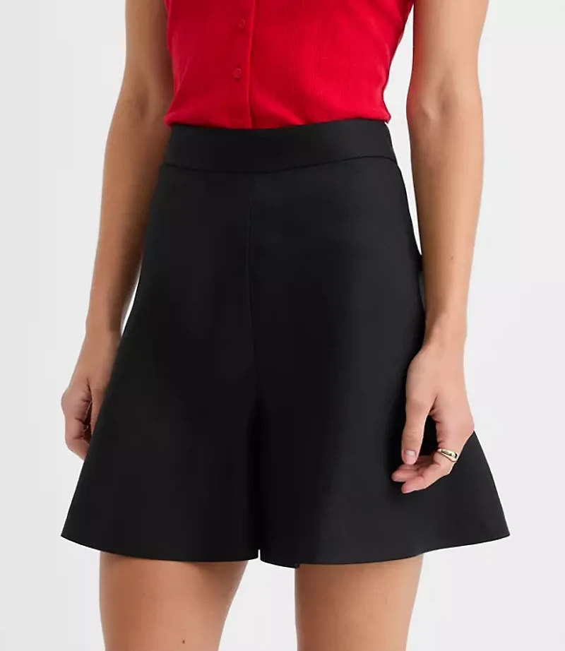 Petite Side Zip Shorts Linen Blend