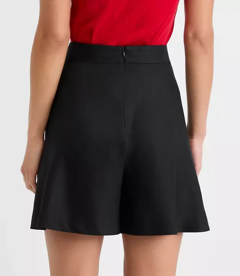 Petite Side Zip Shorts Linen Blend