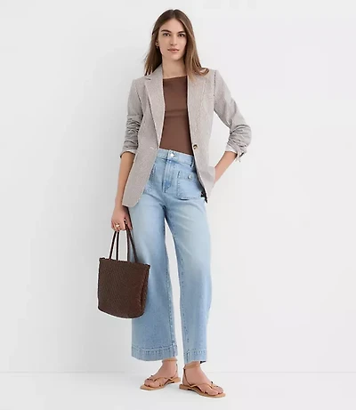 Tall Palmer Denim Wide Leg Crop Pants Refined Blue Wash