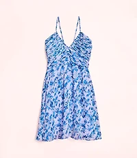 Lately Palm Pleated Mini Halter Dress