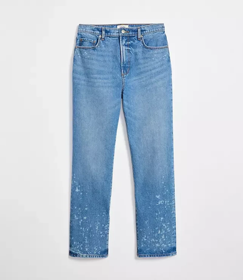 Rivete Tall High Rise Straight Jeans Bleach Out Wash