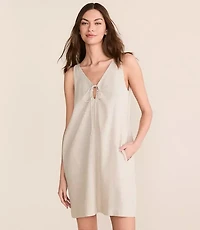 Petite Lou & Grey Linen Cotton Tie Keyhole Mini Pocket Dress