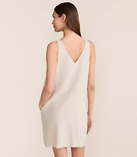 Petite Lou & Grey Linen Cotton Tie Keyhole Mini Pocket Dress
