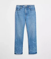 Rivete Tall Curvy High Rise Straight Jeans Bleach Out Wash