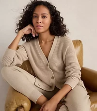 Haven Well Within Organic Cotton Shaker Stitch Heathered Cardigan