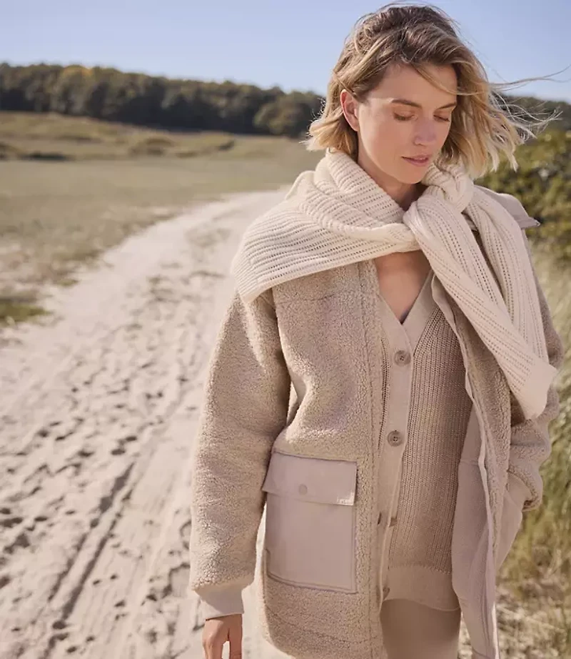 Haven Well Within Organic Cotton Shaker Stitch Heathered Cardigan