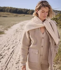 Haven Well Within Organic Cotton Shaker Stitch Heathered Cardigan