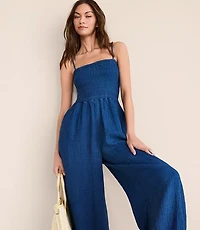 Petite Lou & Grey Smocked Double Cloth Balloon Leg Jumpsuit