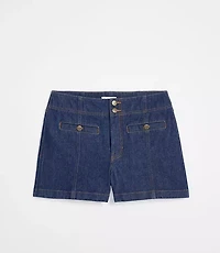 Rivete Double Shank High Rise Denim Shorts Nova Wash