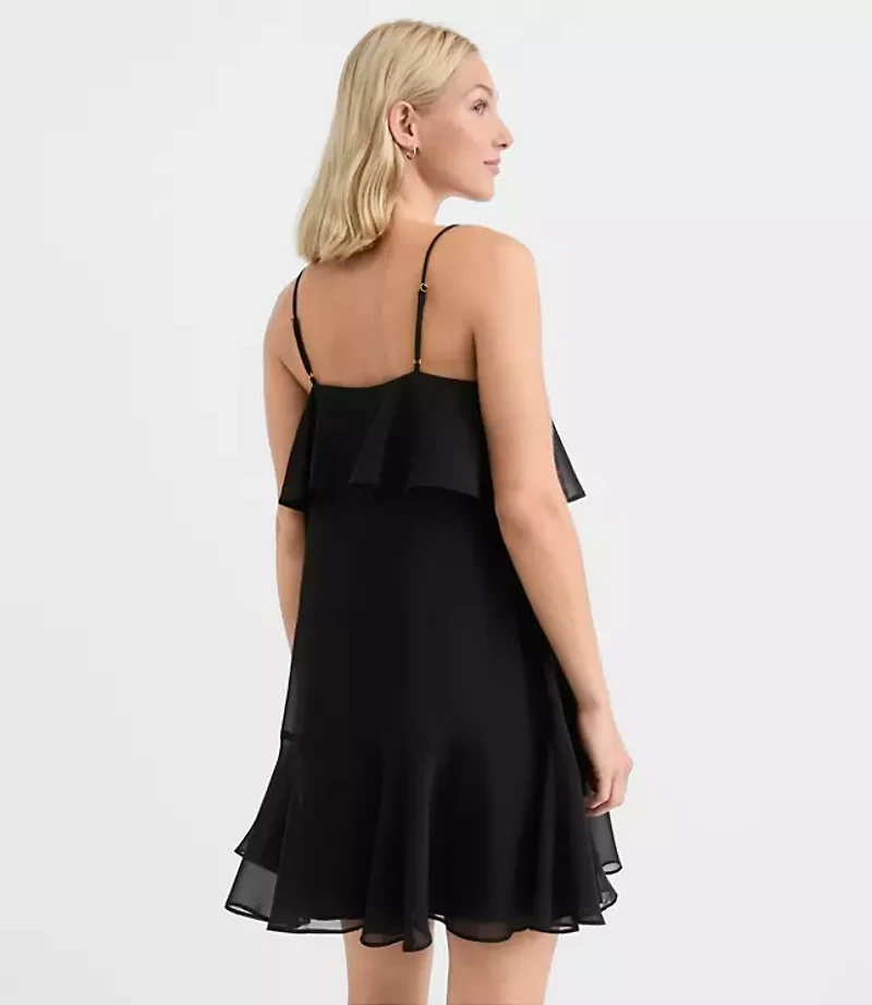 Petite Strappy Ruffle Mini Dress