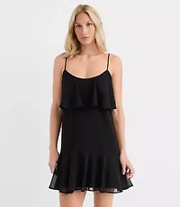 Petite Strappy Ruffle Mini Dress