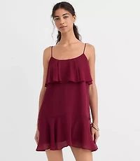Petite Strappy Ruffle Mini Dress