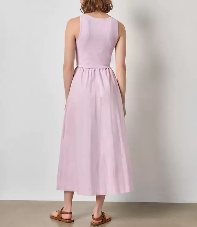 Lilla P Mixed Media Scoop Neck Dress