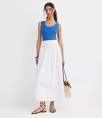 Petite Poplin Smocked Maxi Skirt