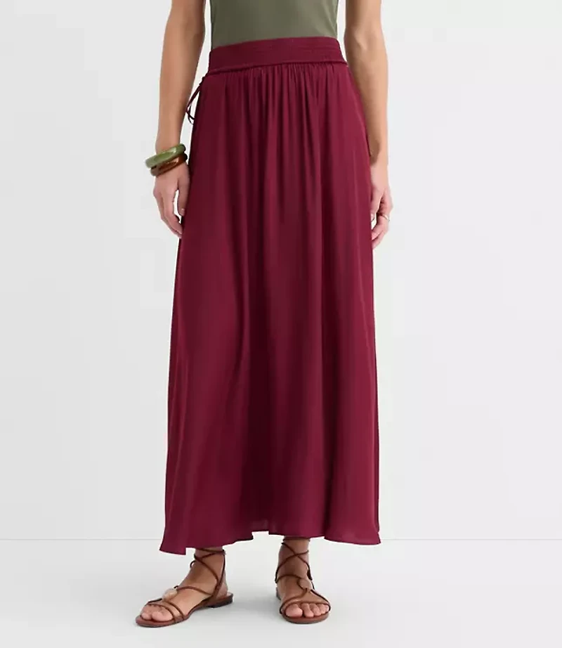 Petite Side Tie Maxi Skirt