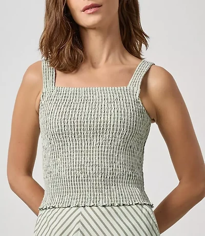 Lilla P Striped Smocked Tank