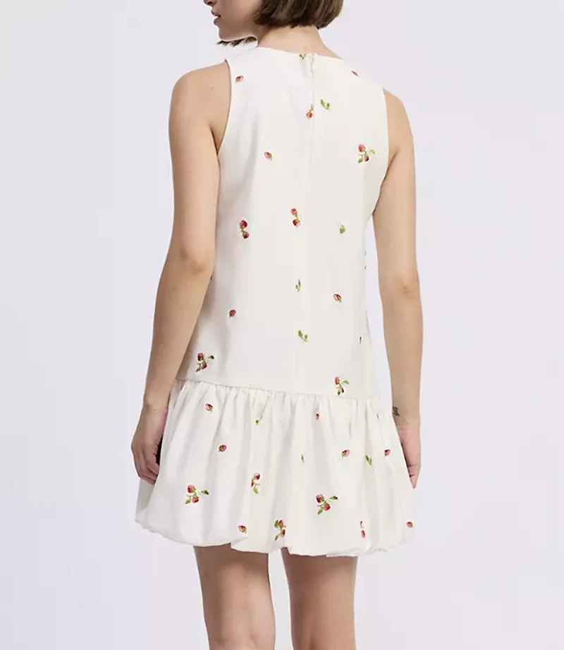 En Saison Strawberry Kiss Bubble Hem Mini Dress